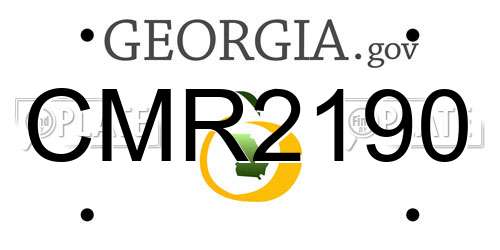 CMR2190 Georgia License Plate