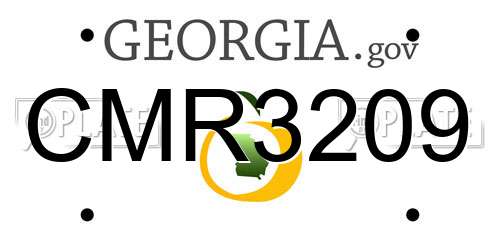 CMR3209 Georgia License Plate