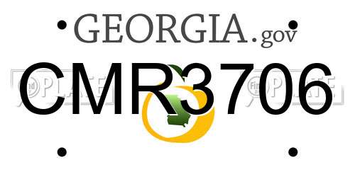 CMR3706 Georgia License Plate