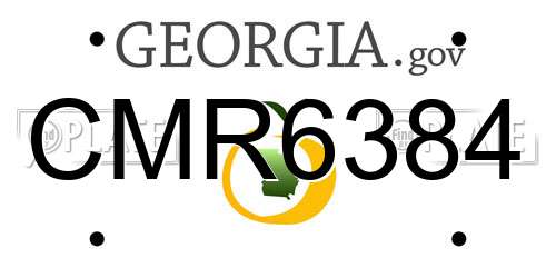 CMR6384 Georgia License Plate