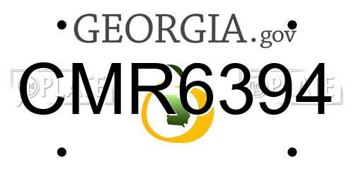 CMR6394 Georgia License Plate