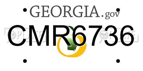 CMR6736 Georgia License Plate