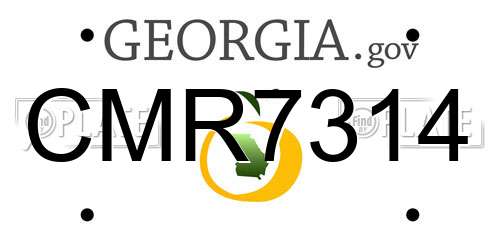 CMR7314 Georgia License Plate