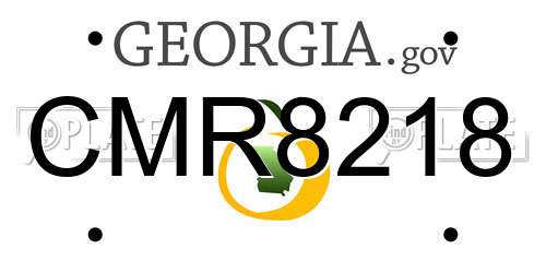 CMR8218 Georgia License Plate