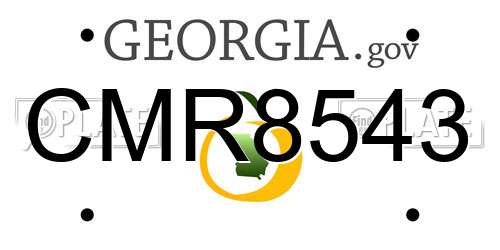 CMR8543 Georgia License Plate
