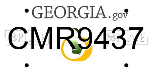 CMR9437 Georgia License Plate