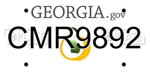 CMR9892 Georgia License Plate