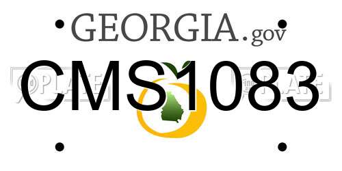 CMS1083 Georgia License Plate