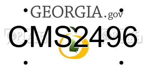 CMS2496 Georgia License Plate