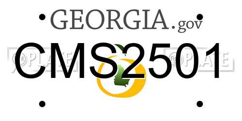 CMS2501 Georgia License Plate