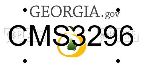CMS3296 Georgia License Plate