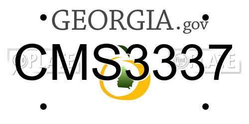 CMS3337 Georgia License Plate