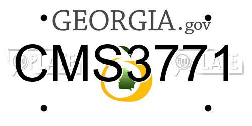 CMS3771 Georgia License Plate