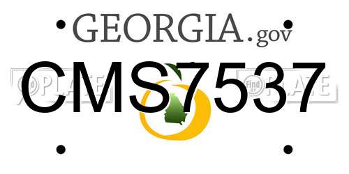 CMS7537 Georgia License Plate