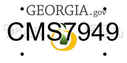 CMS7949 Georgia License Plate