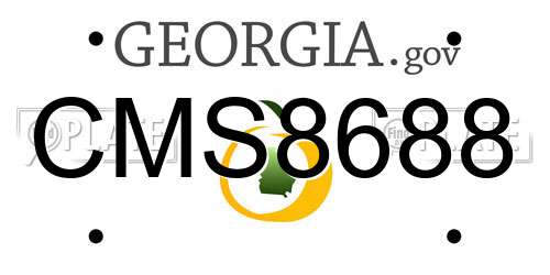 CMS8688 Georgia License Plate