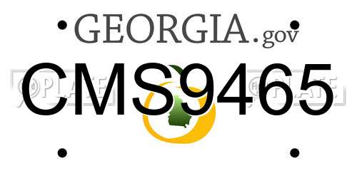 CMS9465 Georgia License Plate