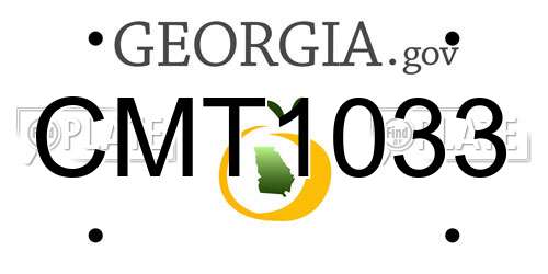CMT1033 Georgia License Plate