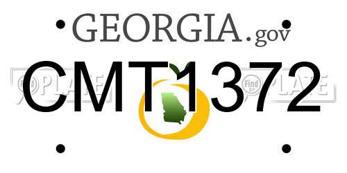 CMT1372 Georgia License Plate