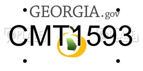 CMT1593 Georgia License Plate