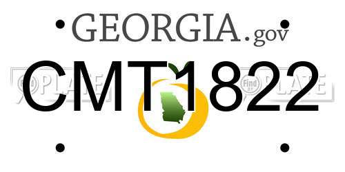 CMT1822 Georgia License Plate