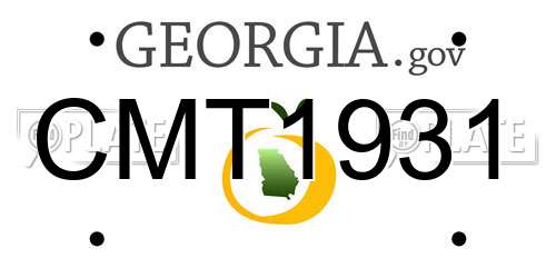 CMT1931 Georgia License Plate