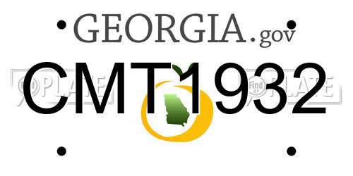 CMT1932 Georgia License Plate