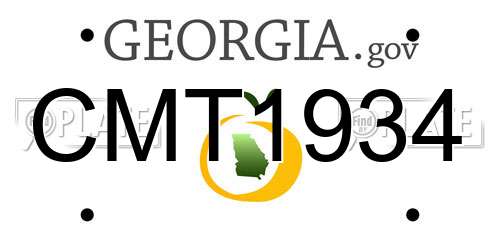 CMT1934 Georgia License Plate