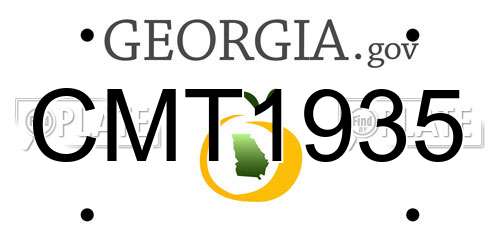 CMT1935 Georgia License Plate