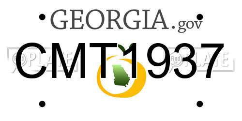 CMT1937 Georgia License Plate