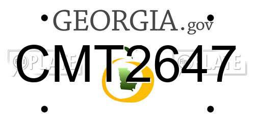 CMT2647 Georgia License Plate