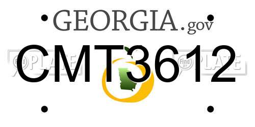 CMT3612 Georgia License Plate
