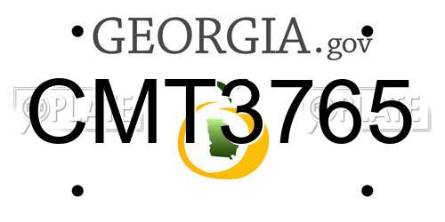 CMT3765 Georgia License Plate