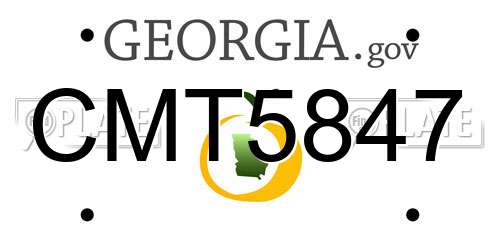 CMT5847 Georgia License Plate