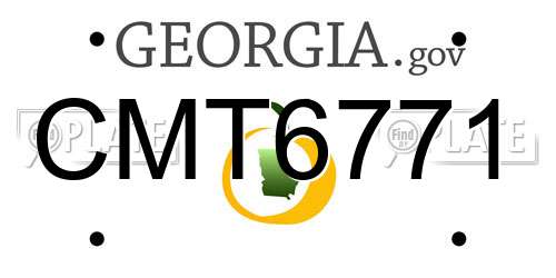 CMT6771 Georgia License Plate