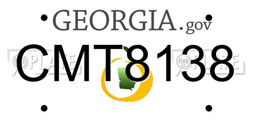 CMT8138 Georgia License Plate