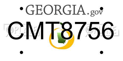 CMT8756 Georgia License Plate