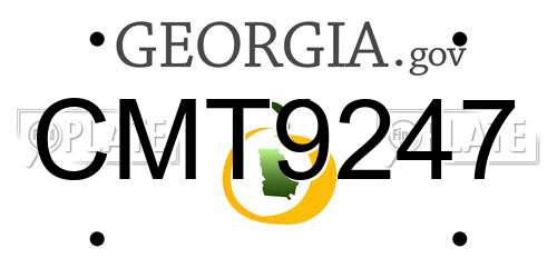 CMT9247 Georgia License Plate
