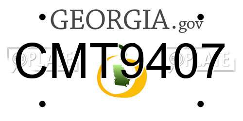 CMT9407 Georgia License Plate