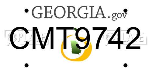 CMT9742 Georgia License Plate