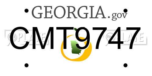 CMT9747 Georgia License Plate