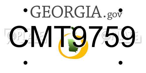 CMT9759 Georgia License Plate