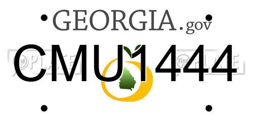 CMU1444 Georgia License Plate
