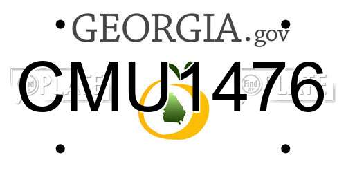 CMU1476 Georgia License Plate