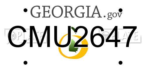 CMU2647 Georgia License Plate
