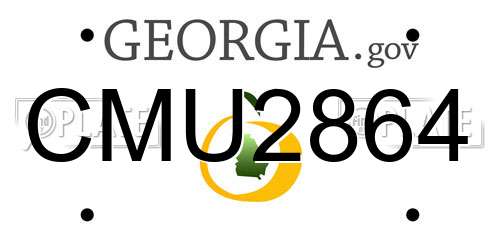 CMU2864 Georgia License Plate