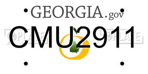 CMU2911 Georgia License Plate