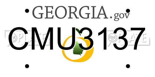 CMU3137 Georgia License Plate