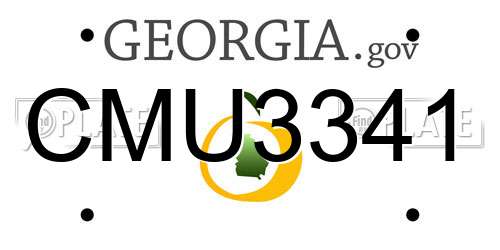 CMU3341 Georgia License Plate