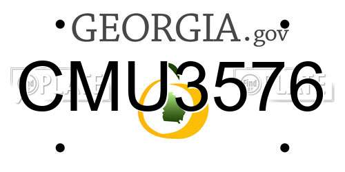 CMU3576 Georgia License Plate